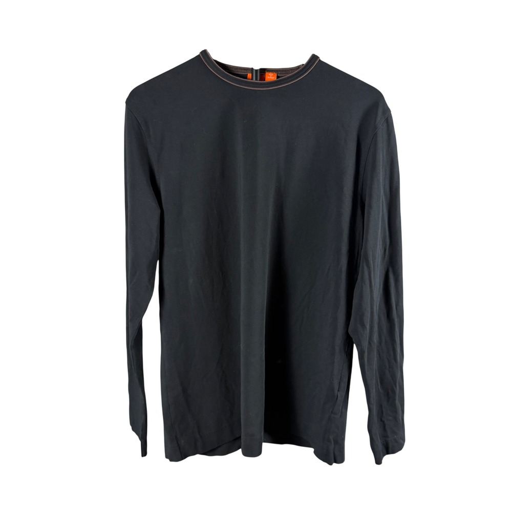 Hugo Boss Orange Label Mens XL Long Sleeve Crew Neck Shirt Black Portugal